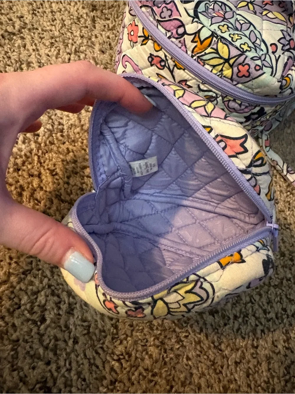 Vera Bradley Pastel Floral Clear Travel Cosmetic Bag